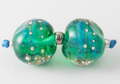 Seafoam Lampwork Beads