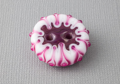 "Raspberry Ripple" Lampwork Button