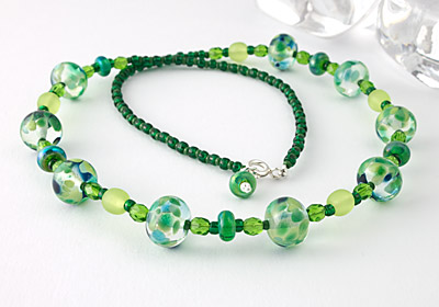 "Green as Grass" Lampwork Necklace