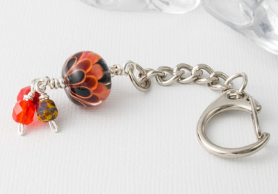 Orange Dahlia Handbag Charm