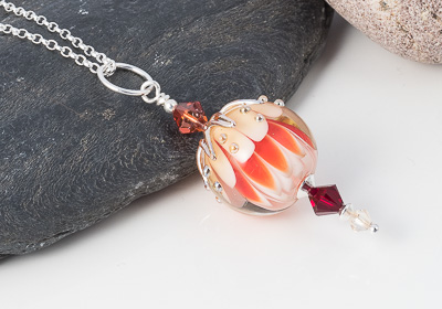 Dahlia Lampwork Pendant