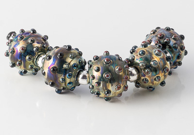 Metallic Bumpy Lampwork Beads