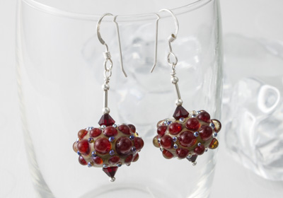 Red Dotty Lampwork Earrings