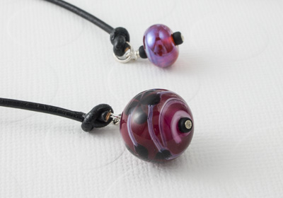 Fuchsia Lampwork Bookmark