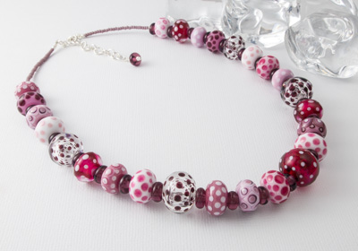 Pink Lampwork Necklace