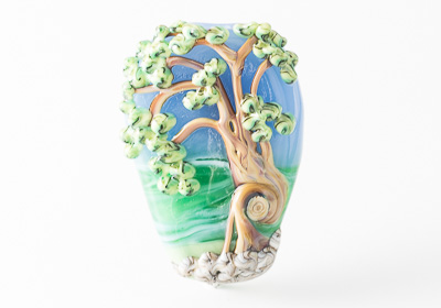 Tree Landscape Lampwork Bead