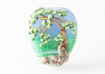 Tree Landscape Lampwork Bead