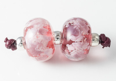 Pink Lampwork Bead Pair