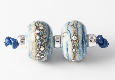 Denim Lampwork Beads