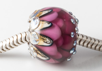 Dahlia Lampwork Charm Bead