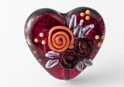 Dichroic Lampwork Heart Bead