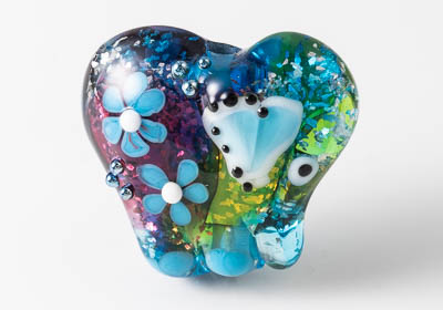 Glittery Lampwork Elephant Bead