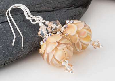 Amber Lampwork Earrings