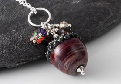 Lampwork Acorn Pendant