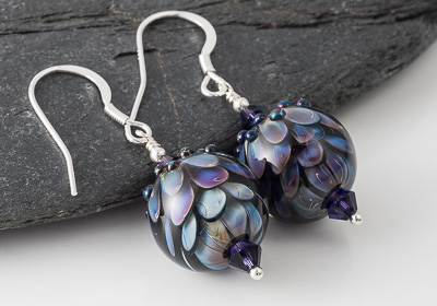 Dichroic Dahlia Lampwork Earrings