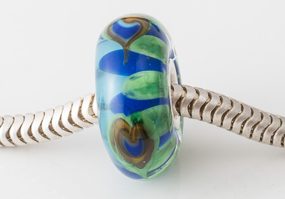 Peacock Lampwork Charm Beads