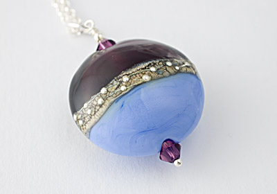 Silver Lampwork Necklace "Periwinkle"