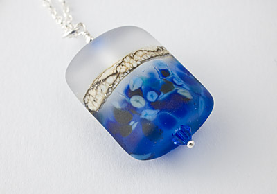 "Blue Velvet" Lampwork Pendant Necklace