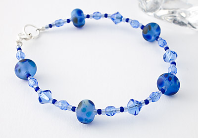"Blue Velvet" Lampwork Bracelet