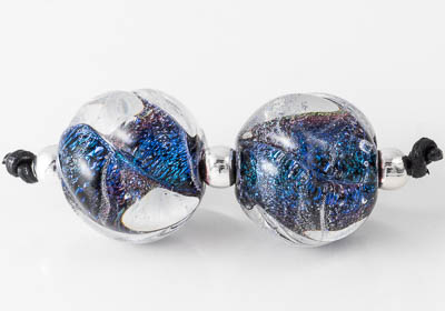 Dichroic Swirly Lampwork Beads