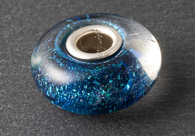 Silver Cored Dichroic Lampwork Bead