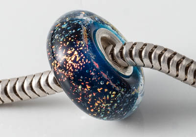 Silver Cored Dichroic Lampwork Bead