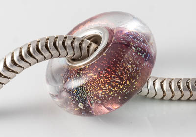 Silver Cored Dichroic Lampwork Bead