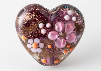 Lampwork Dichroic Heart Bead