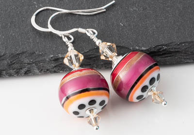 Dahlia Lampwork Earrings