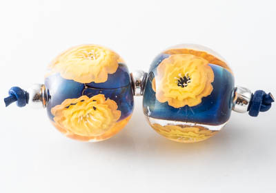 Lampwork Murrini Flower Beads