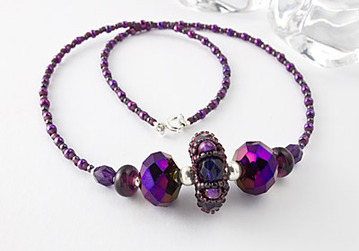 Purple Beaded Bead Necklace
