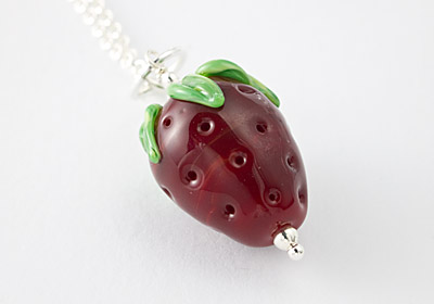"Strawberry" Lampwork Necklace