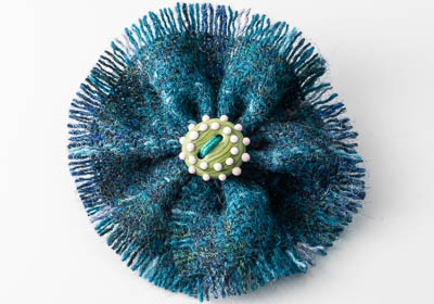 Harris Tweed Flower Brooch