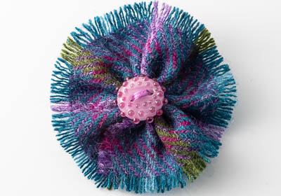 Harris Tweed Flower Brooch