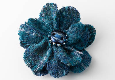 Harris Tweed Flower Brooch