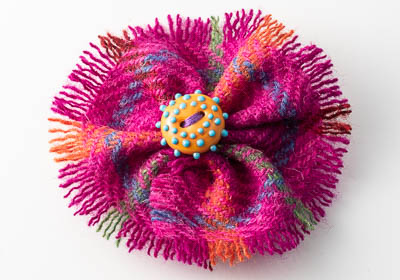 Harris Tweed Flower Brooch