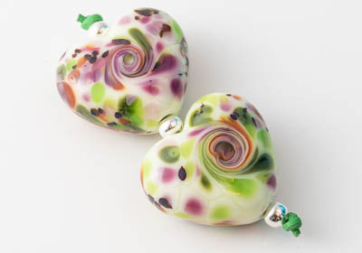 Lampwork Heart Beads