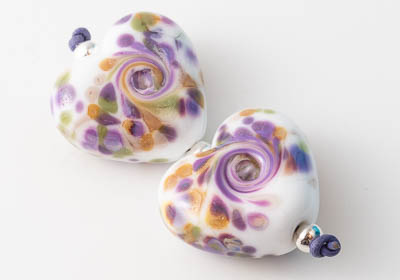 Lampwork Heart Beads