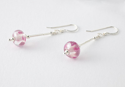 Pink Lampwork Earrings