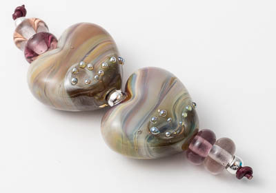 Lampwork Heart Beads