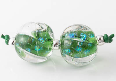 Dichroic Swirly Lampwork Beads