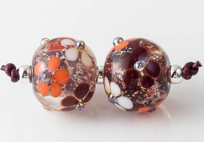 Dichroic Flowery Lampwork Beads