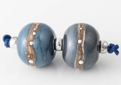 Navy Lampwork Beads