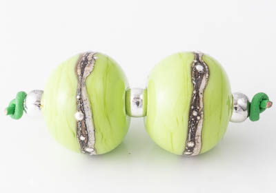 Lime Lampwork Beads