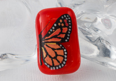 Hand Painted Fused Butterfly Brooch
