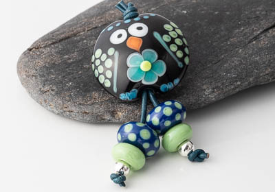 Owl Lampwork Bead Set