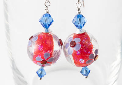 Flowery Dichroic Earrings