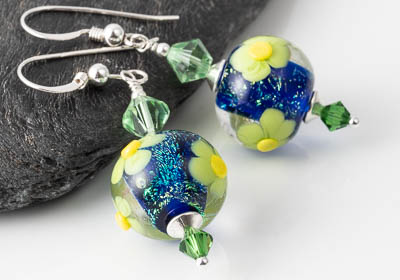 Flowery Dichroic Earrings