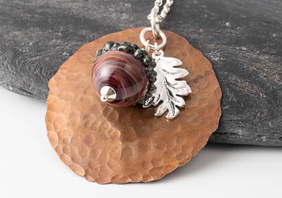 Lampwork Acorn Pendant