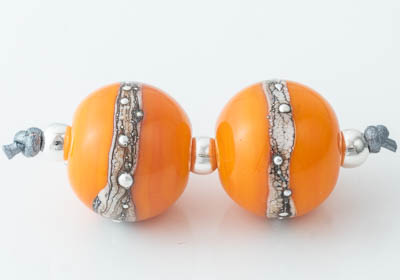 Orange Lampwork Beads